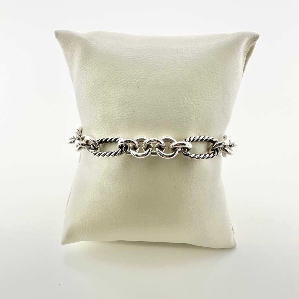 David Yurman Figaro Heart Charm Bracelet w/ 18K Yellow Gold - 7.25" - Picture 6 of 16